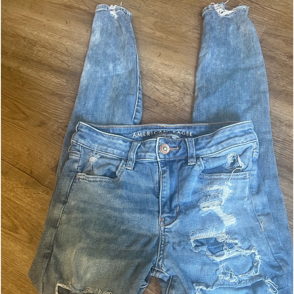 American Eagle acid wash ripped jeans